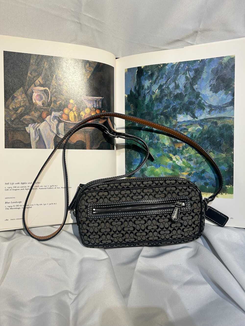 Coach Signature 6341 Pouch Shoulder Handbag Purse Black